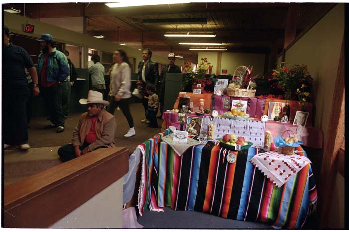 Image of Day of the Dead altar at Mexican consulate, Seattle, November 1, 1993