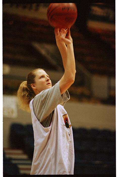 Image of Debbie Osburn of the Seattle Reign basketball team, December 30, 1996