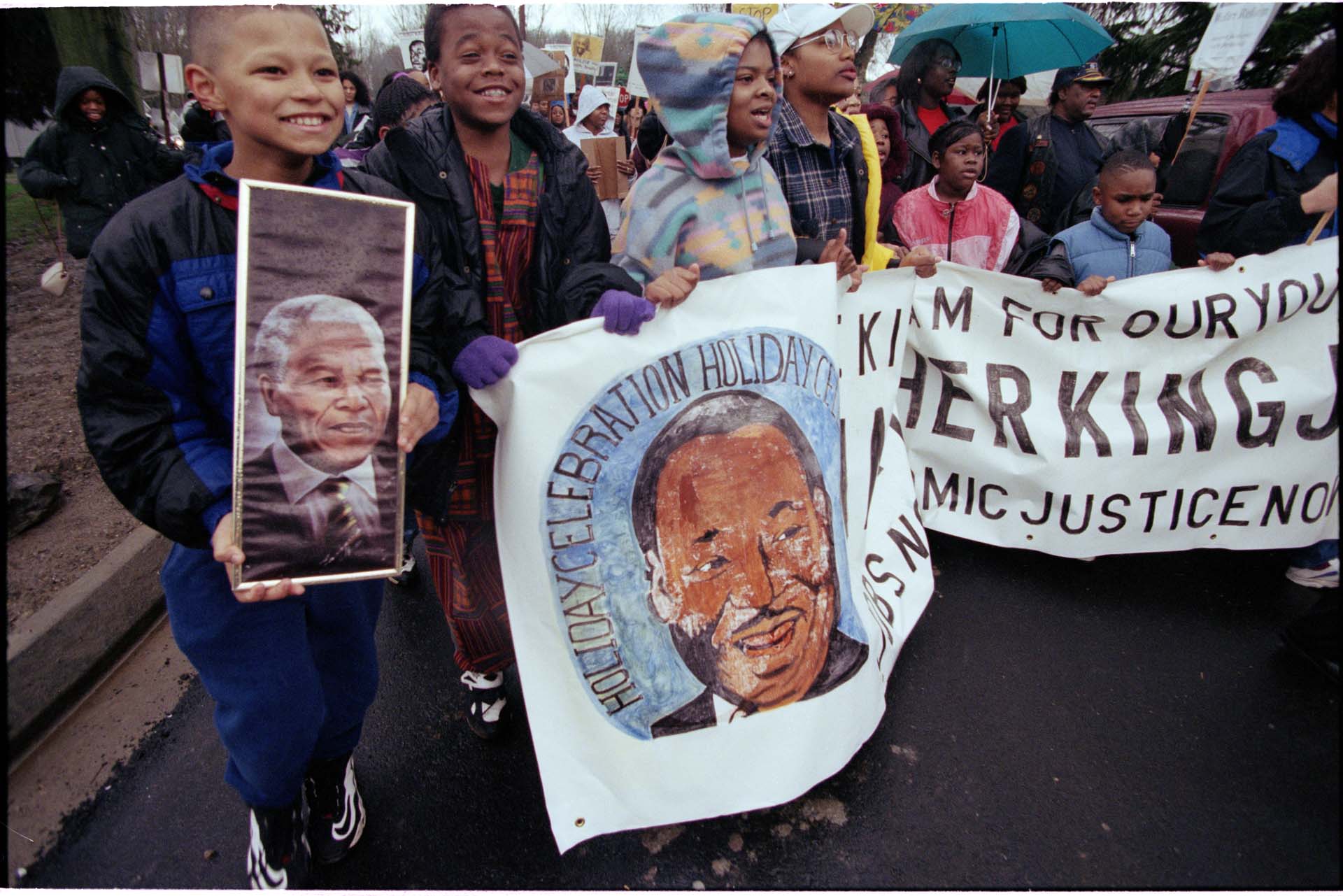 Image of Children in Martin Luther King Day march, Seattle, January 20, 1997