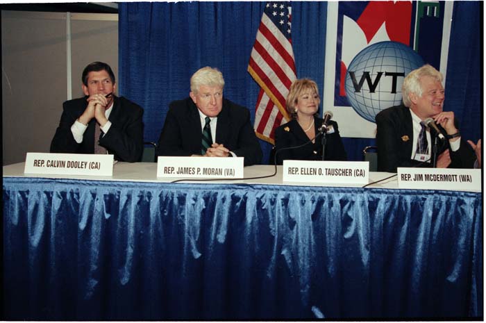 Image of U.S. delegates at WTO conference, Seattle, December 3, 1999