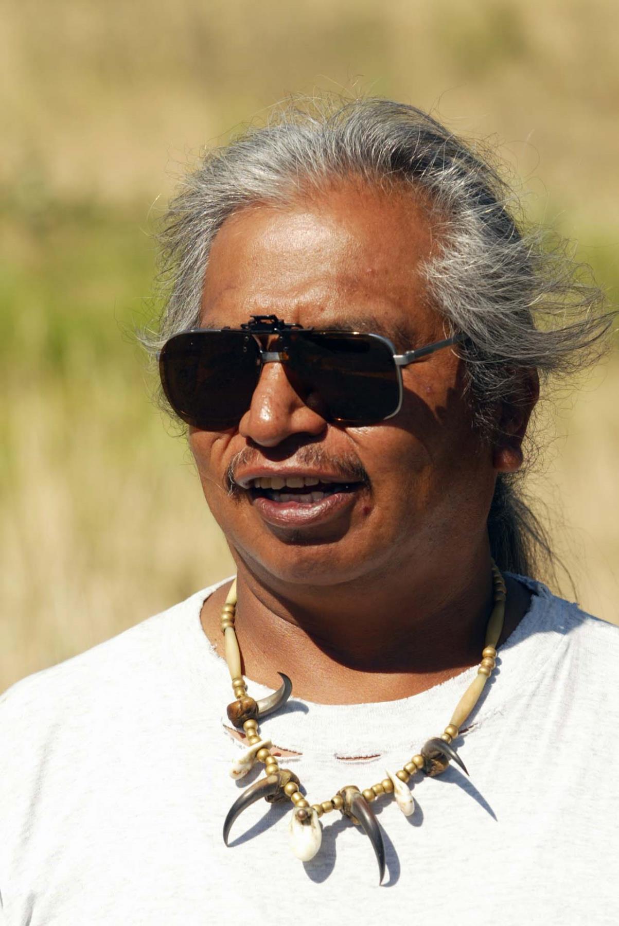 Image of James Kiona speaking about fishing on the Columbia River, July 26, 2002