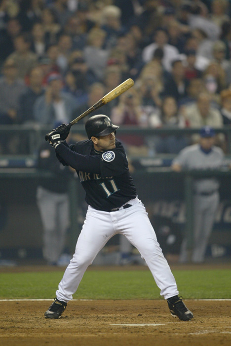 Image of Edgar Martinez at bat in his final season as a Seattle Mariner, Safeco Field, Seattle, October 1, 2004