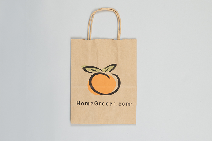 Image of Homegrocer.com shopping bag, ca. 1999
