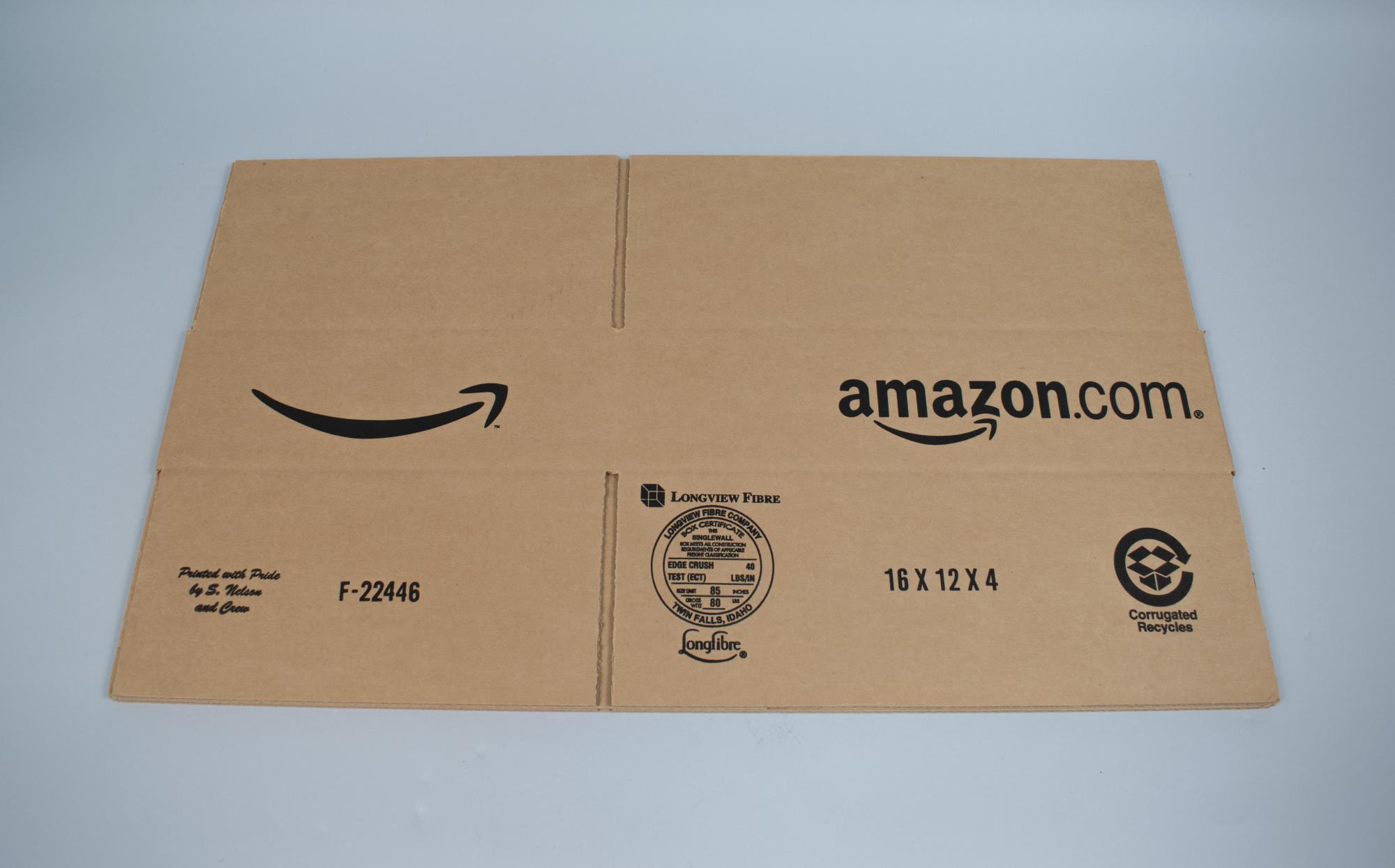 Image of Amazon.com shipping box, ca. 2001