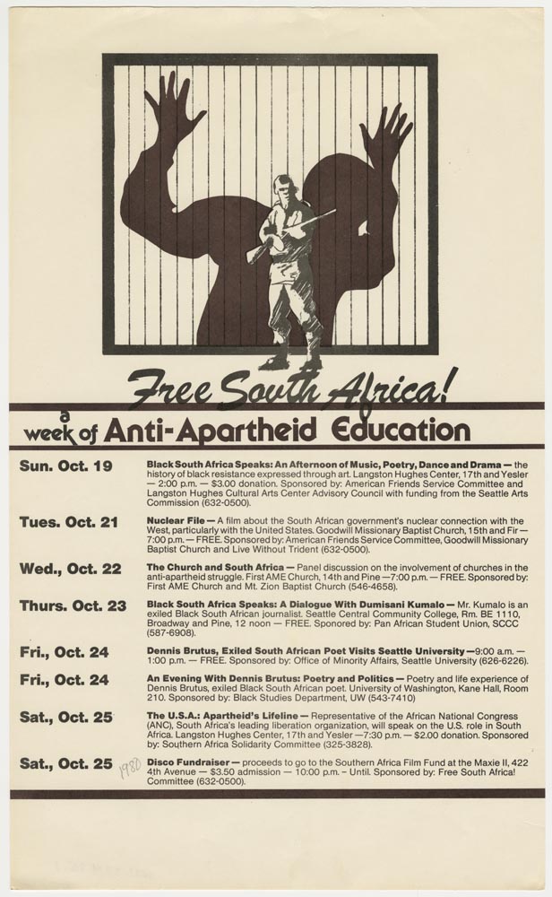 Image of Free South Africa! poster, 1980