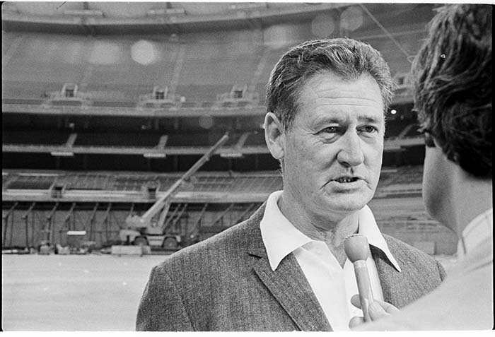 Image of Ted Williams touring the Kingdome, January 1976