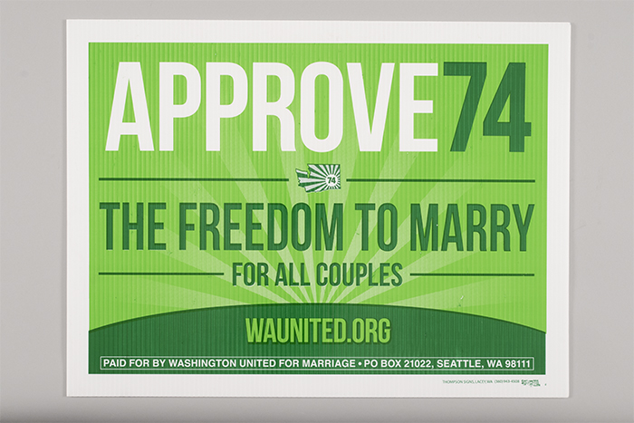 Image of Approve Referendum 74 political sign, ca. 2012