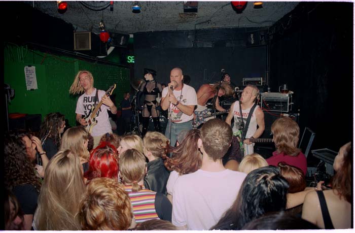 Image of The Pleasure Elite performing at The Vogue nightclub, Seattle, June 1992