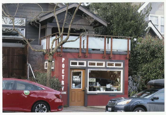 Image of Open Books poetry shop, Seattle, February 2018