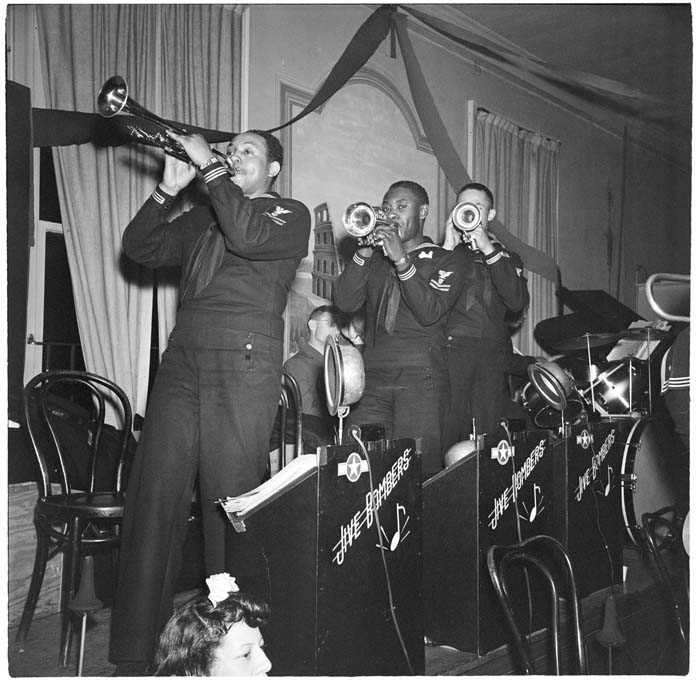Image of Trumpet section of Jive Bombers, Seattle, circa 1944