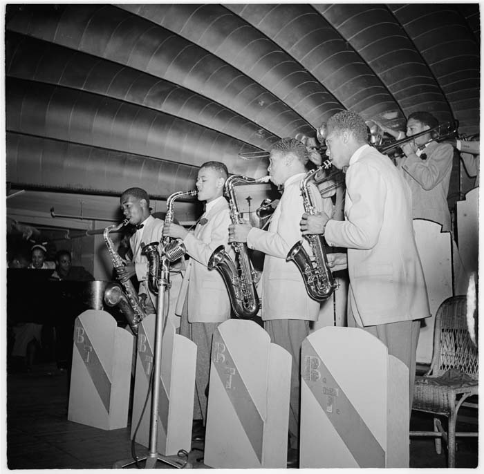 Image of Billy Tolles band performing at the Trianon, circa 1952