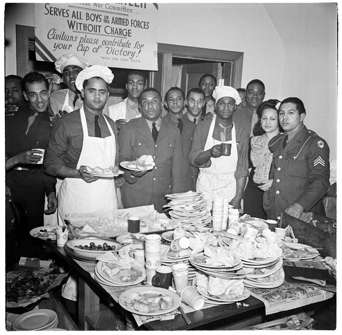 Image of Servicemen at event sponsored by the Victory Canteen, Seattle, circa 1944