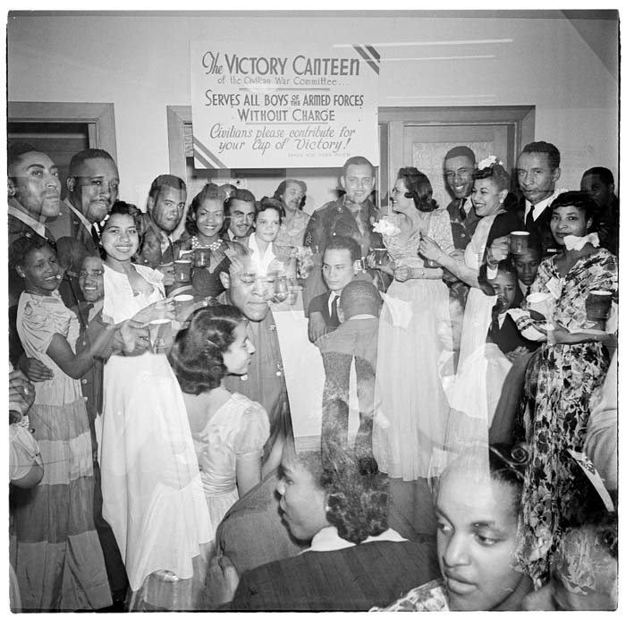 Image of Servicemen at event sponsored by the Victory Canteen, Seattle, circa 1944