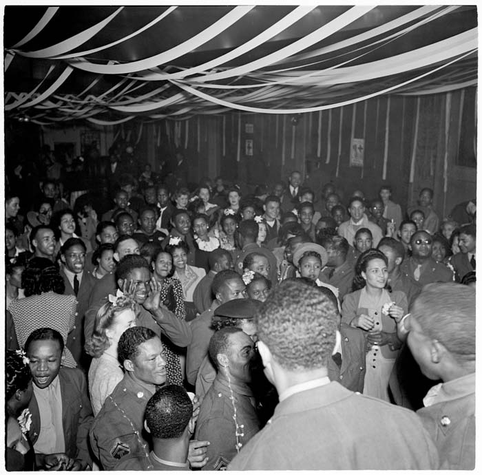 Image of Black servicemen and their dates at a dance, Seattle, circa 1944