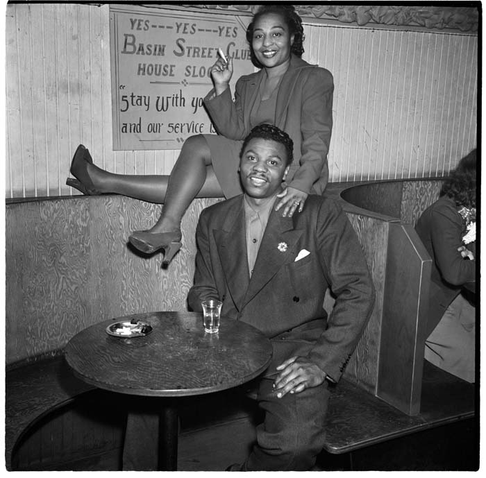 Image of Couple in booth at Basin Street nightclub, Seattle, 1945
