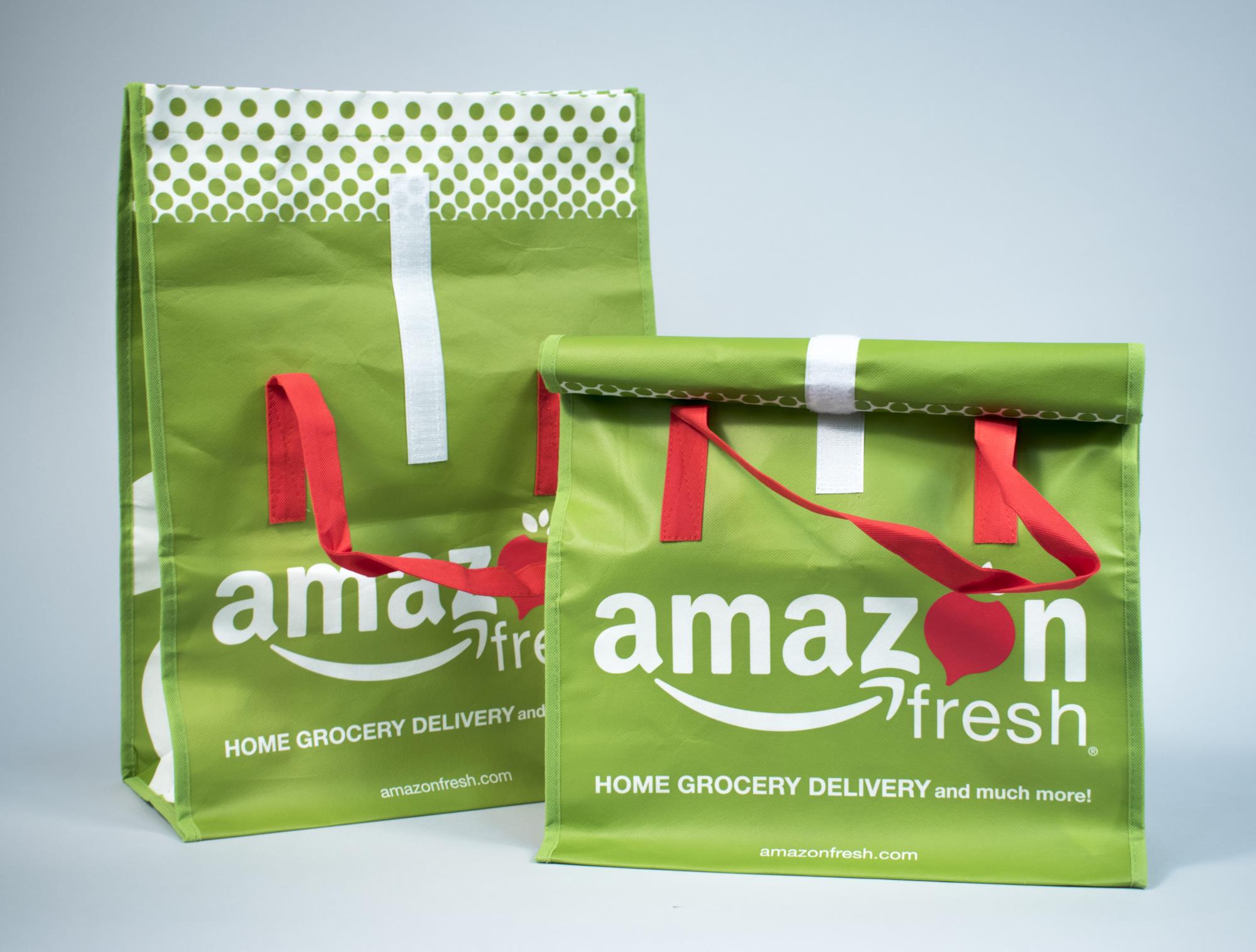 Image of Two original Amazon Fresh delivery bags, ca. 2009