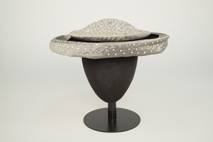 Image of Silver hat with rhinestones made by John Eaton, ca. 1960s