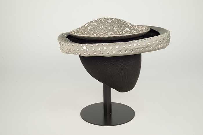 Image of Silver hat with rhinestones made by John Eaton, ca. 1960s
