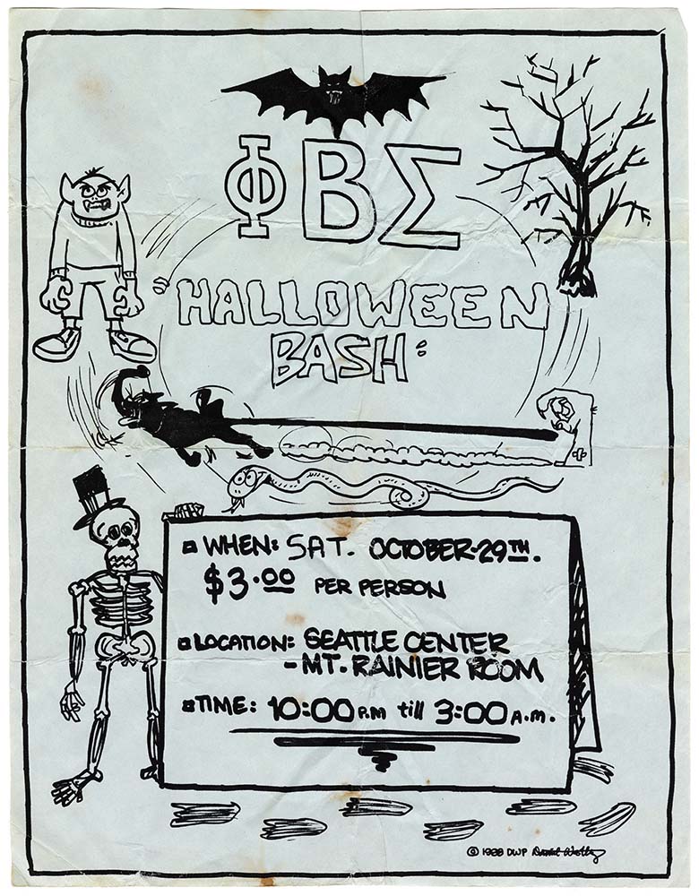 Image of Phi Beta Sigma fraternity Halloween party flier, 1988