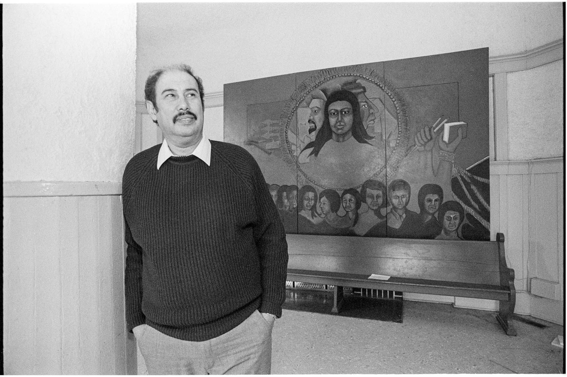 Image of Ricardo Garcia at KDNA studio, Granger, February 13, 1992