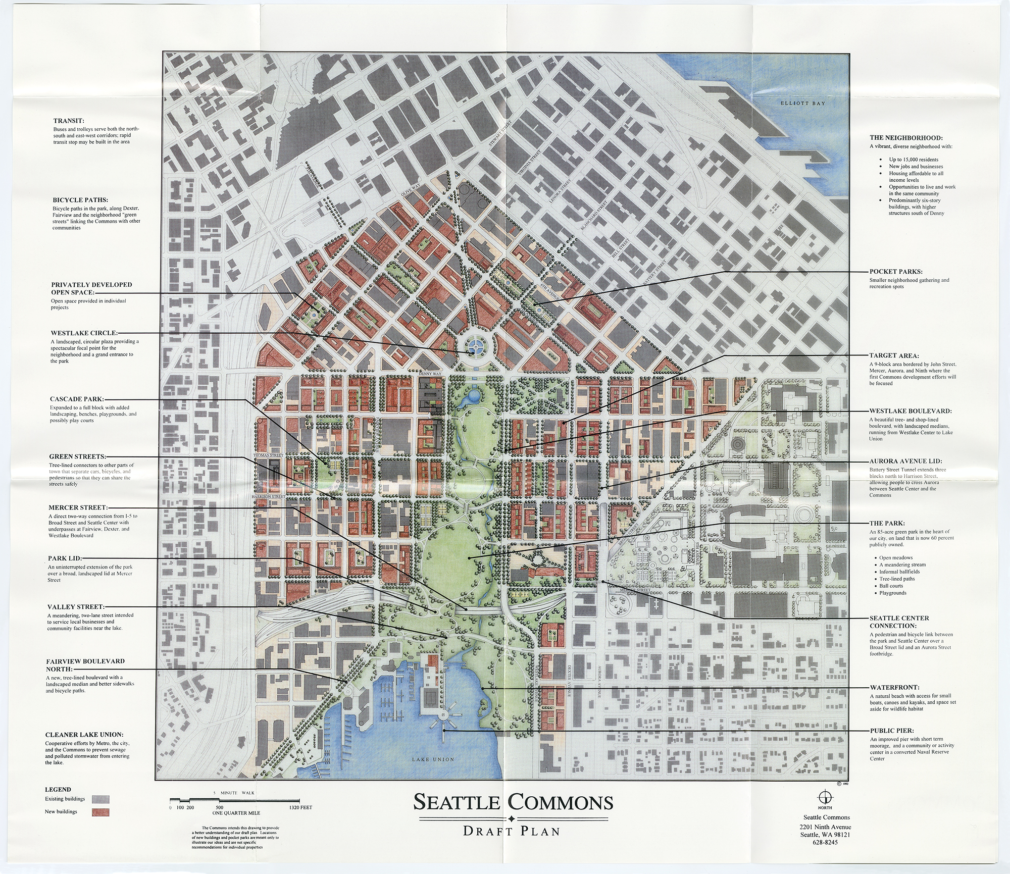 Image of Seattle Commons Draft Plan poster, 1992
