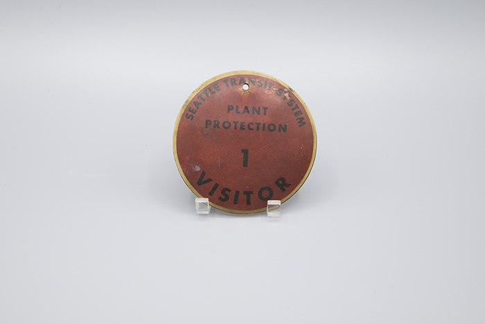 Image of Seattle Transit System Visitor pin, ca. 1940s-1950s