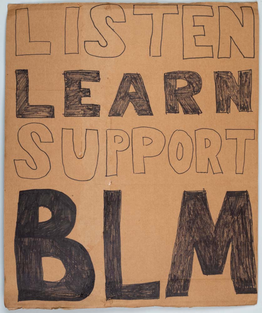 Image of Black Lives Matter sign from March of Silence, June 12, 2020