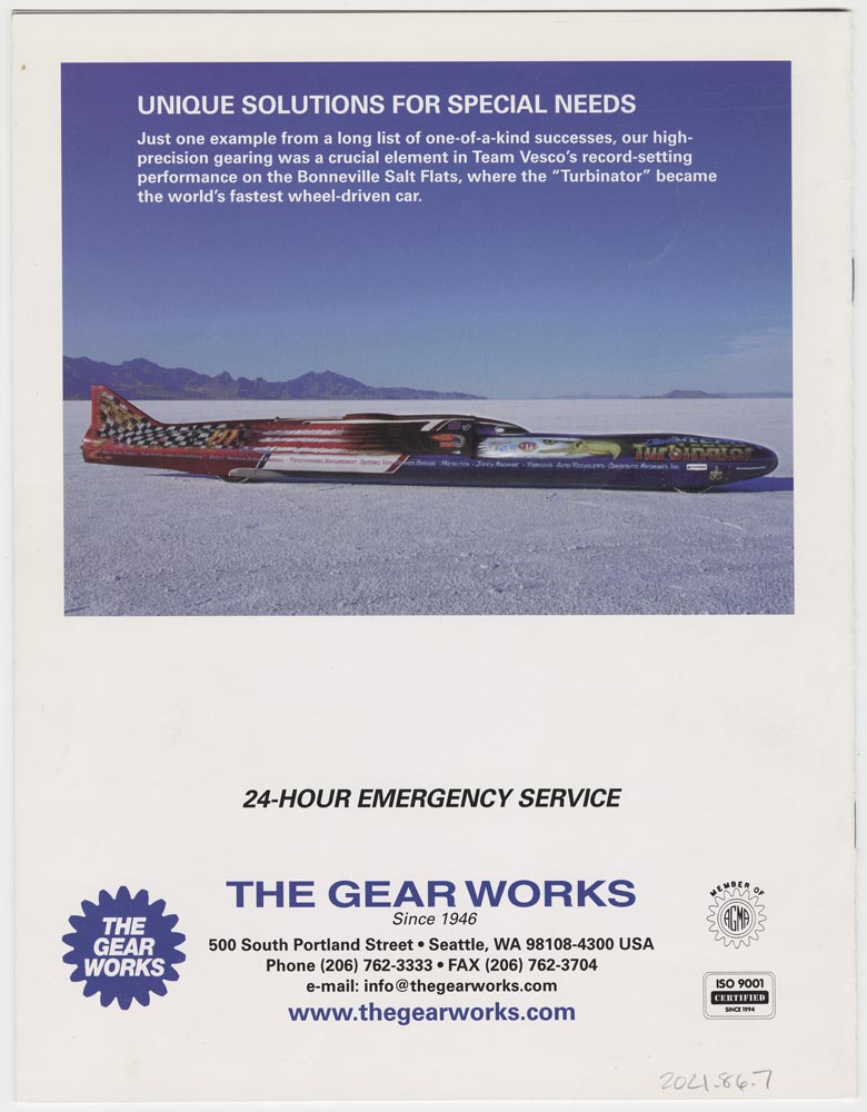 Image of The Gear Works brochure, Seattle, circa 1999