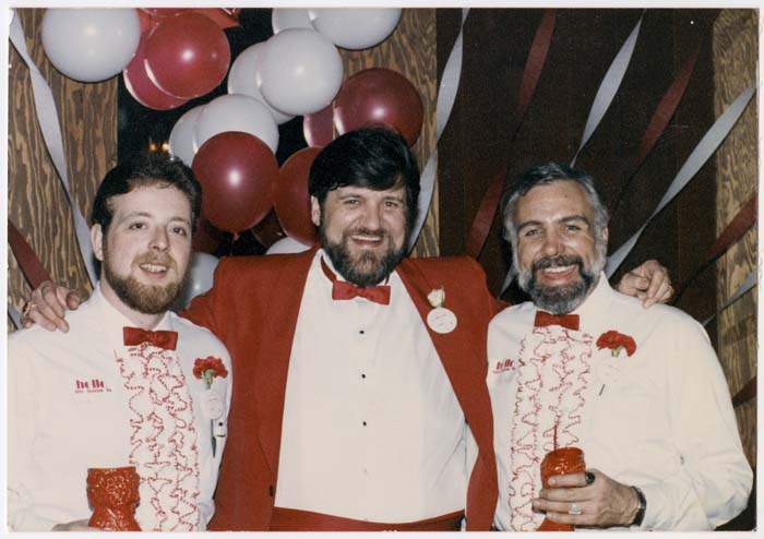 Image of Paul Bigley and friends at Imperial Court campaign event, Seattle, February 2, 1985