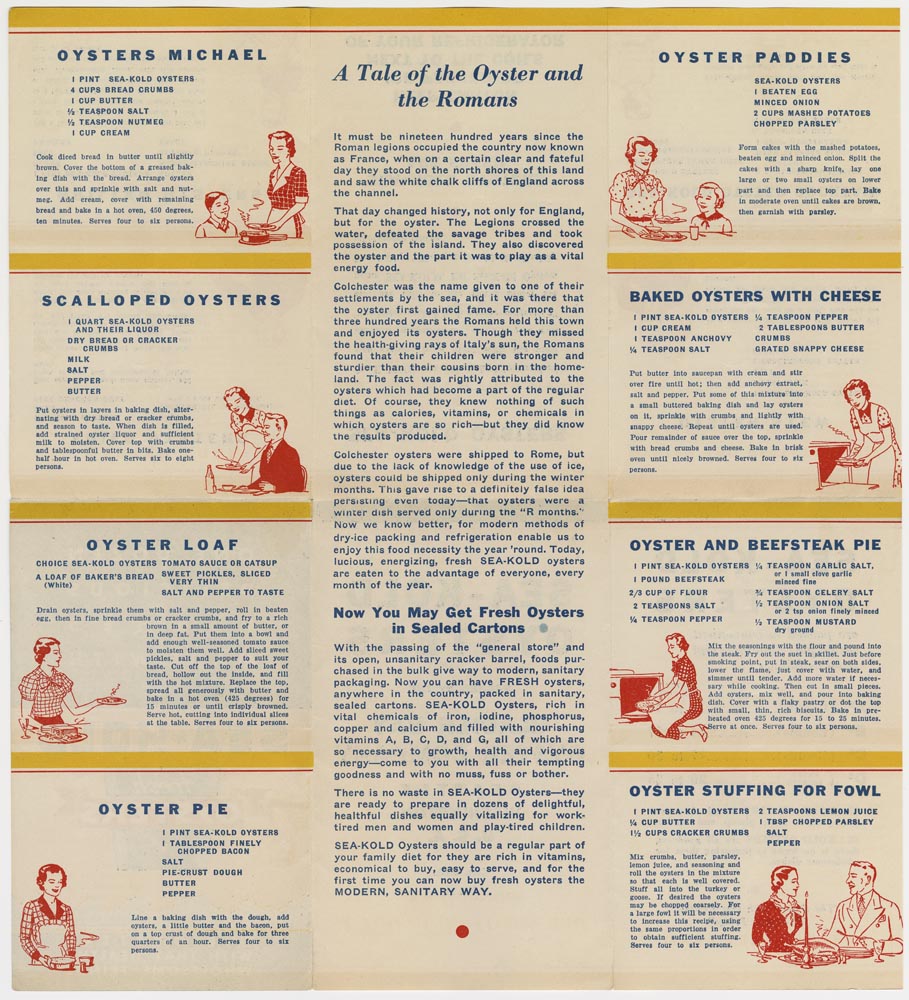Image of Sea-Kold Fresh Oysters cookbook, circa 1938