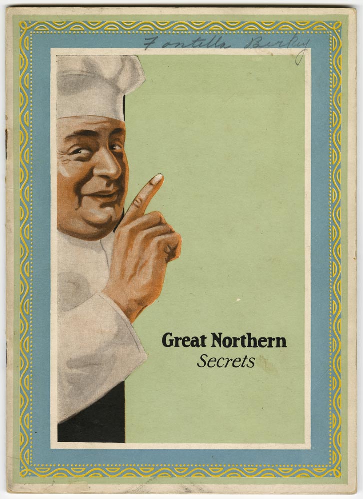 Image of Great Northern Secrets cookbook, circa 1925