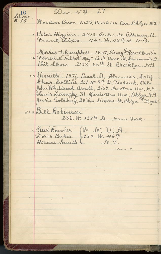 Image of Orpheum Theatre logbook, 1927-1937
