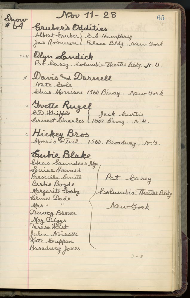 Image of Orpheum Theatre logbook, 1927-1937