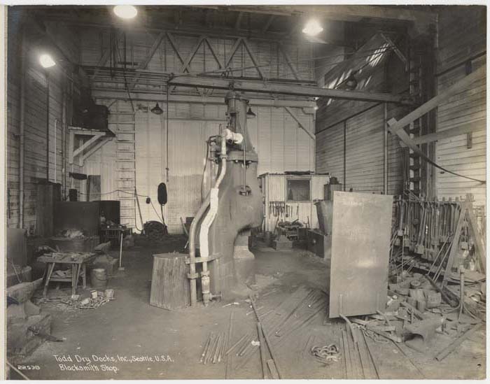 Image of Blacksmith Shop, Todd Dry Docks, Inc., Seattle, circa 1920