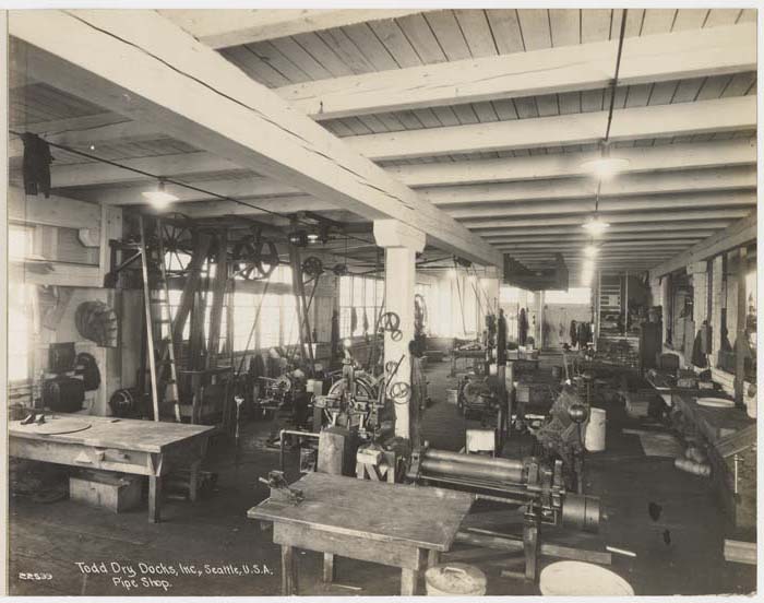 Image of Pipe Shop, Todd Dry Docks, Inc., Seattle, circa 1920