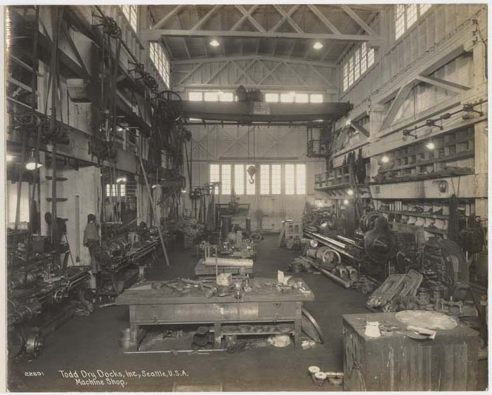 Image of Machine Shop, Todd Dry Docks, Inc., Seattle, circa 1920
