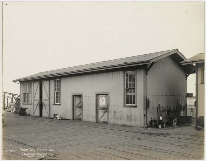 Image of Caulkers' Oakum Loft, Todd Dry Docks, Inc., Seattle, circa 1920
