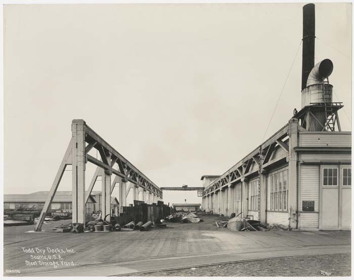 Image of Steel Storage Yard, Todd Dry Docks, Inc., Seattle, circa 1920