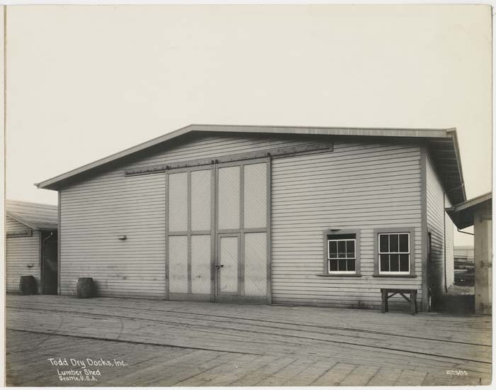 Image of Lumber Shed, Todd Dry Docks, Inc., Seattle, circa 1920