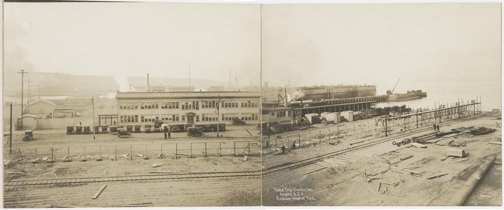 Image of Exterior View of Yard, Todd Dry Docks, Inc., Seattle, circa 1920