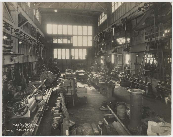 Image of Machine Shop, Todd Dry Docks, Inc., Seattle, circa 1920