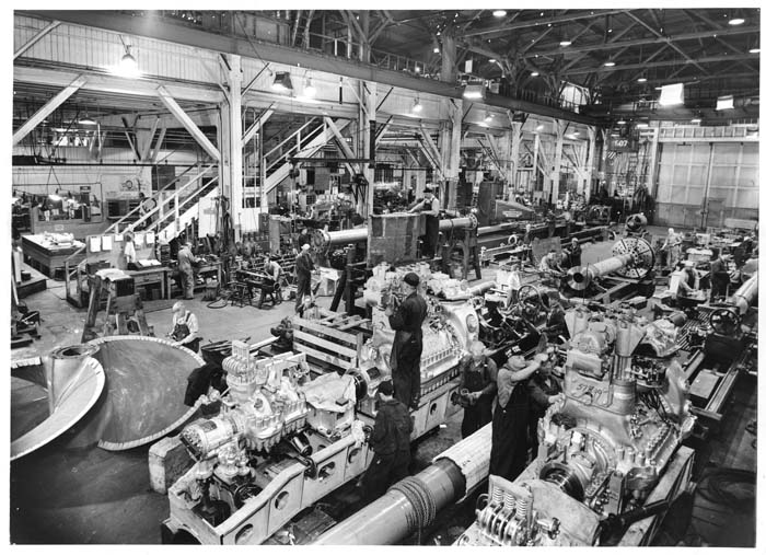 Image of Machine Shop, Plant A, Todd Pacific Shipyards Inc.,  looking southwest, circa 1943