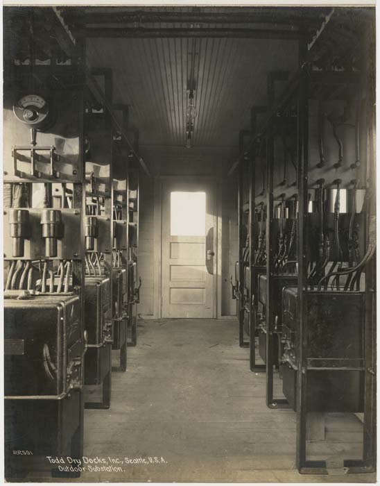 Image of Outdoor Substation, Todd Dry Docks, Inc., Seattle, circa 1920