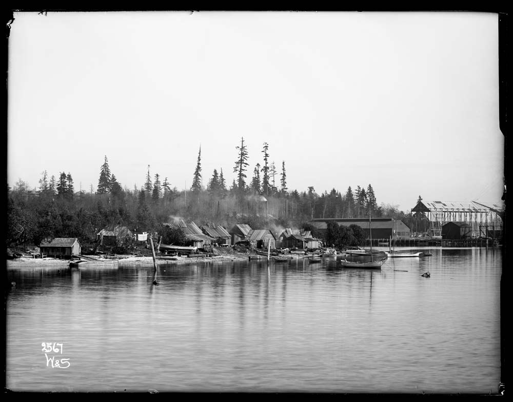 Image of View of fishing camp at Eagle Harbor on Bainbridge Island, circa 1905