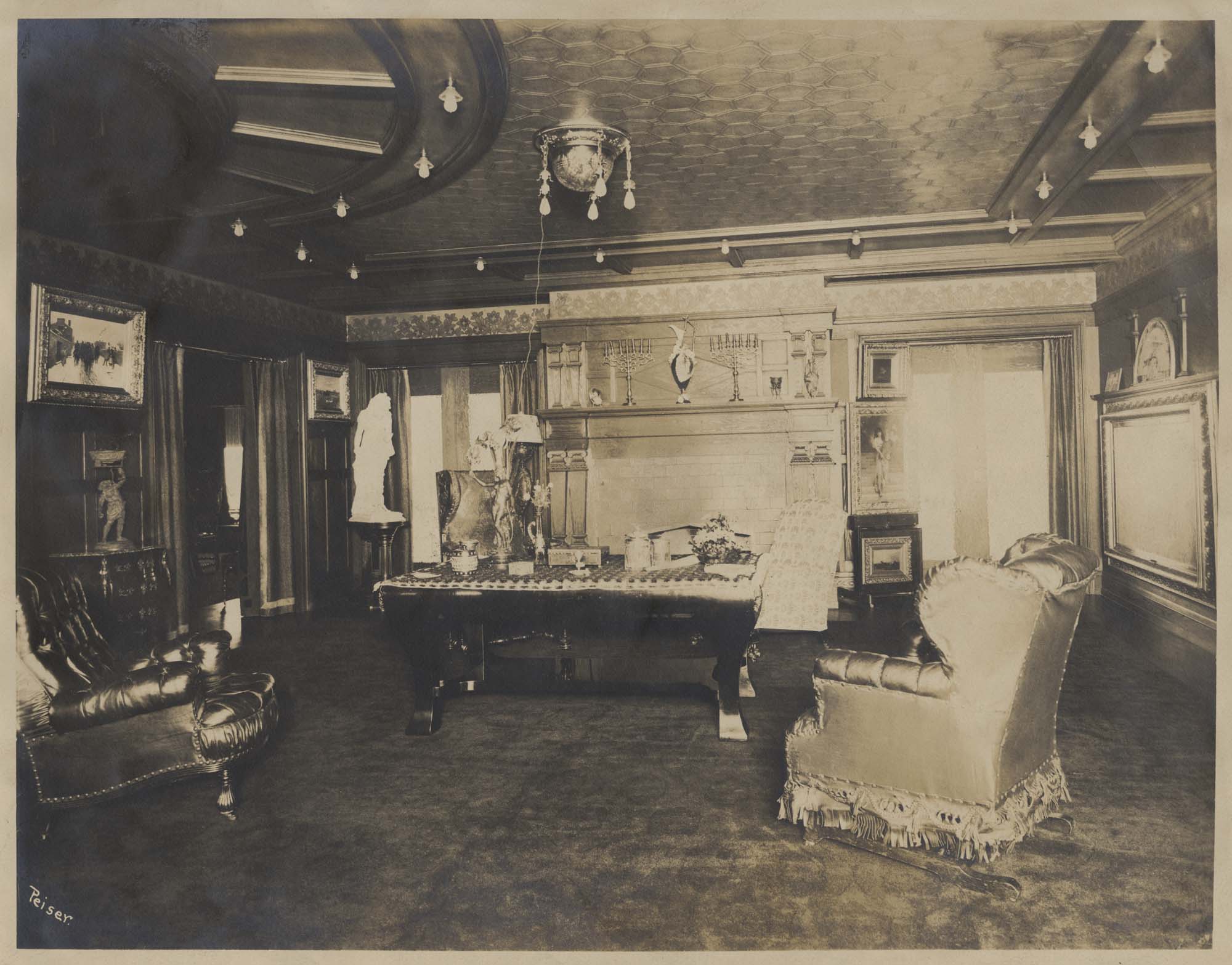 Image of Entrance hall to the Treat family home, Seattle, circa 1906