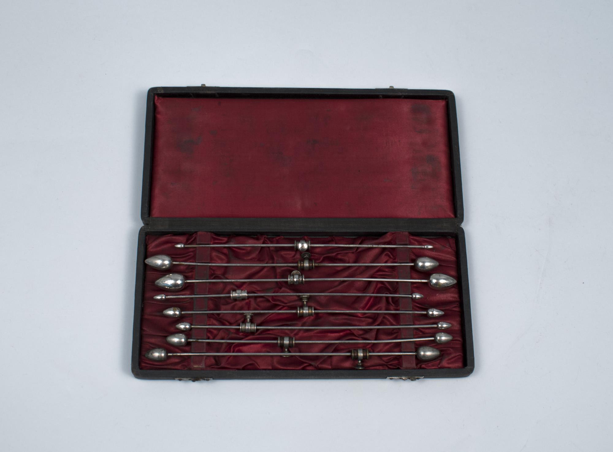 Image of Esophageal dilators (bougies) in case, 1850s