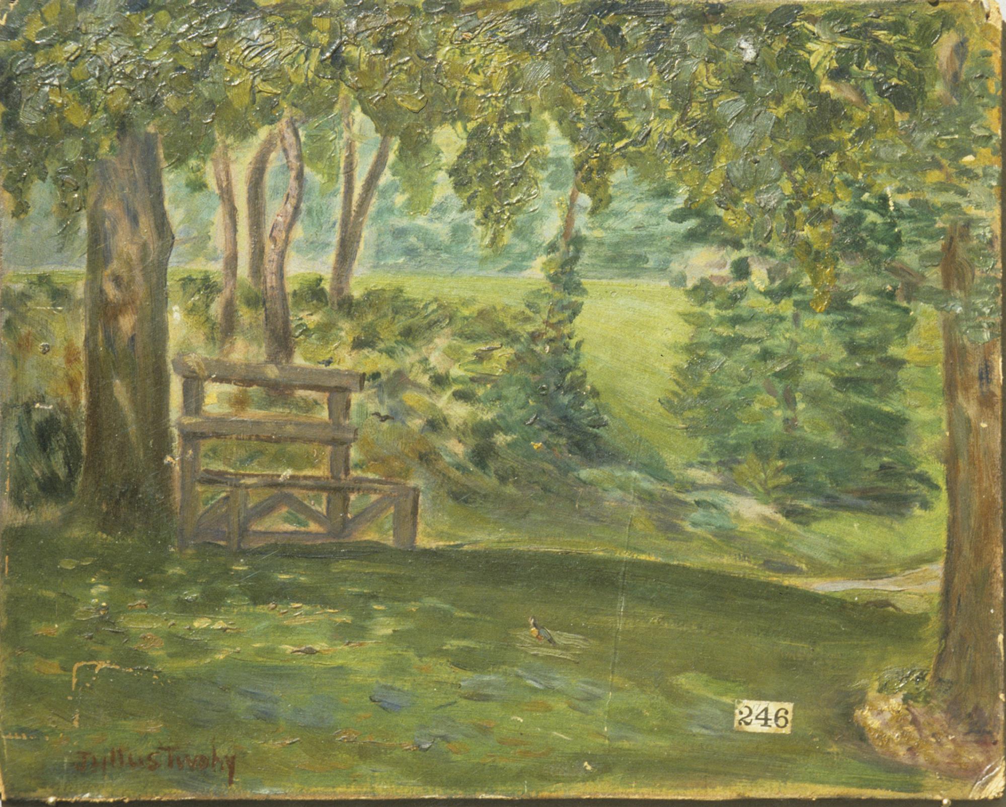 Image of Painting of Denny Park before the Regrade by Julius Twohy, 1930-1940