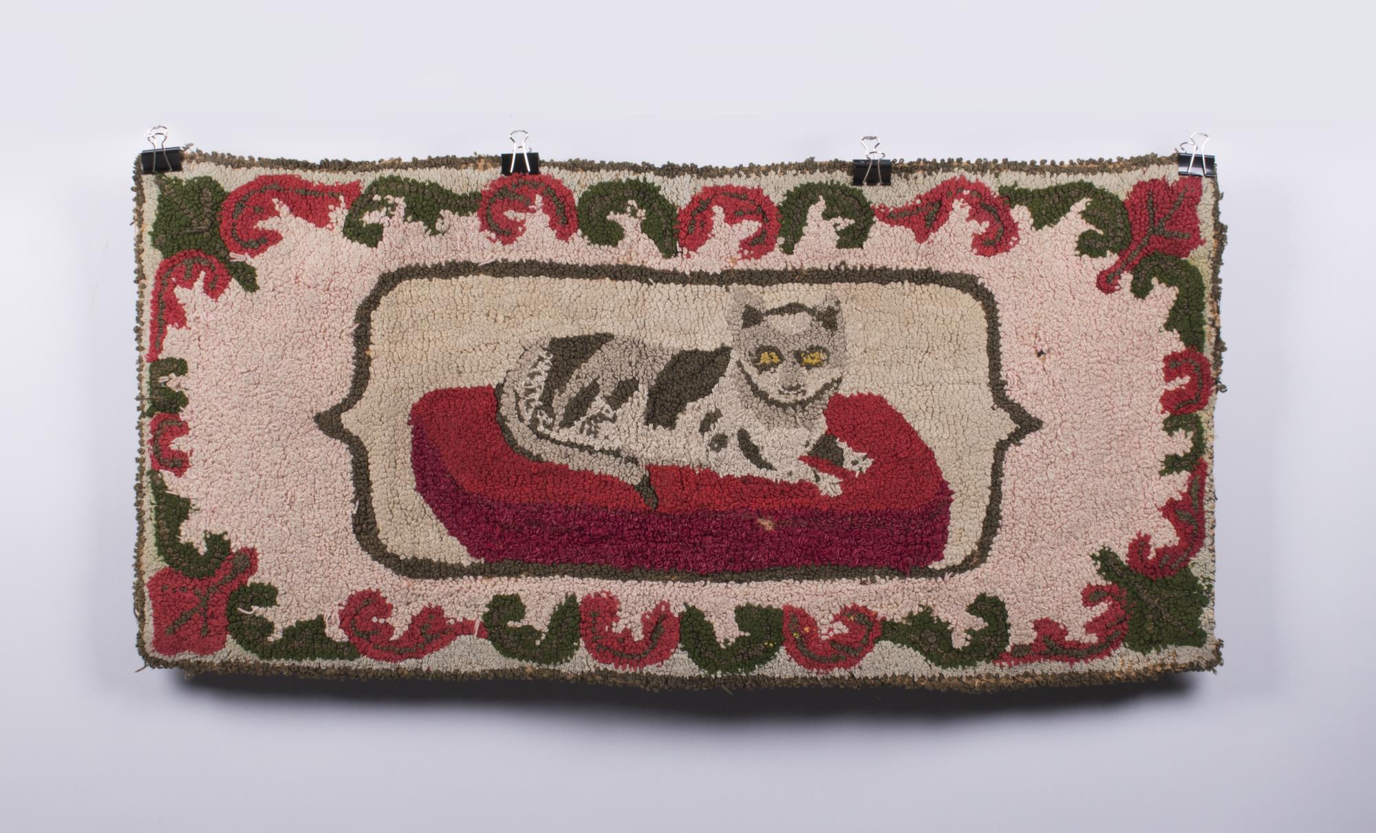 Image of Small hooked rug made by Mrs. Joseph Foster, 1890-1910
