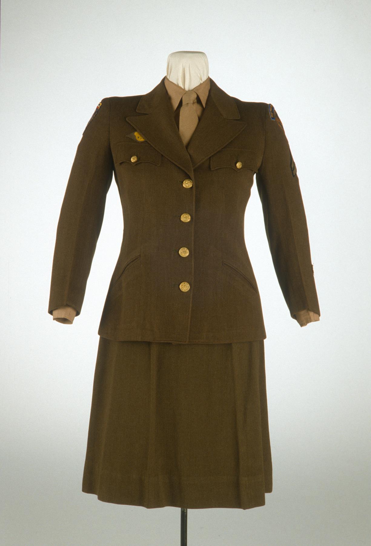 Image of WAC uniform worn by Alice Holcomb (Sheldon) during WWII, ca. 1943