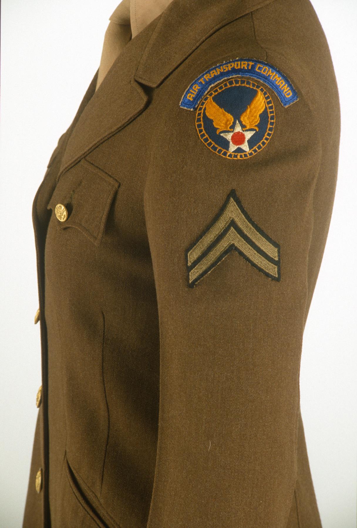 Image of WAC uniform worn by Alice Holcomb (Sheldon) during WWII, ca. 1943